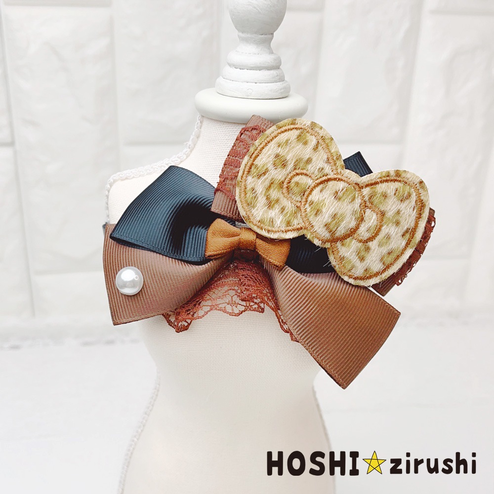 おめかしレオパードリボンチョーカー【20個入り】 Pet choker Dog collar Pet ribbon Pet accessories