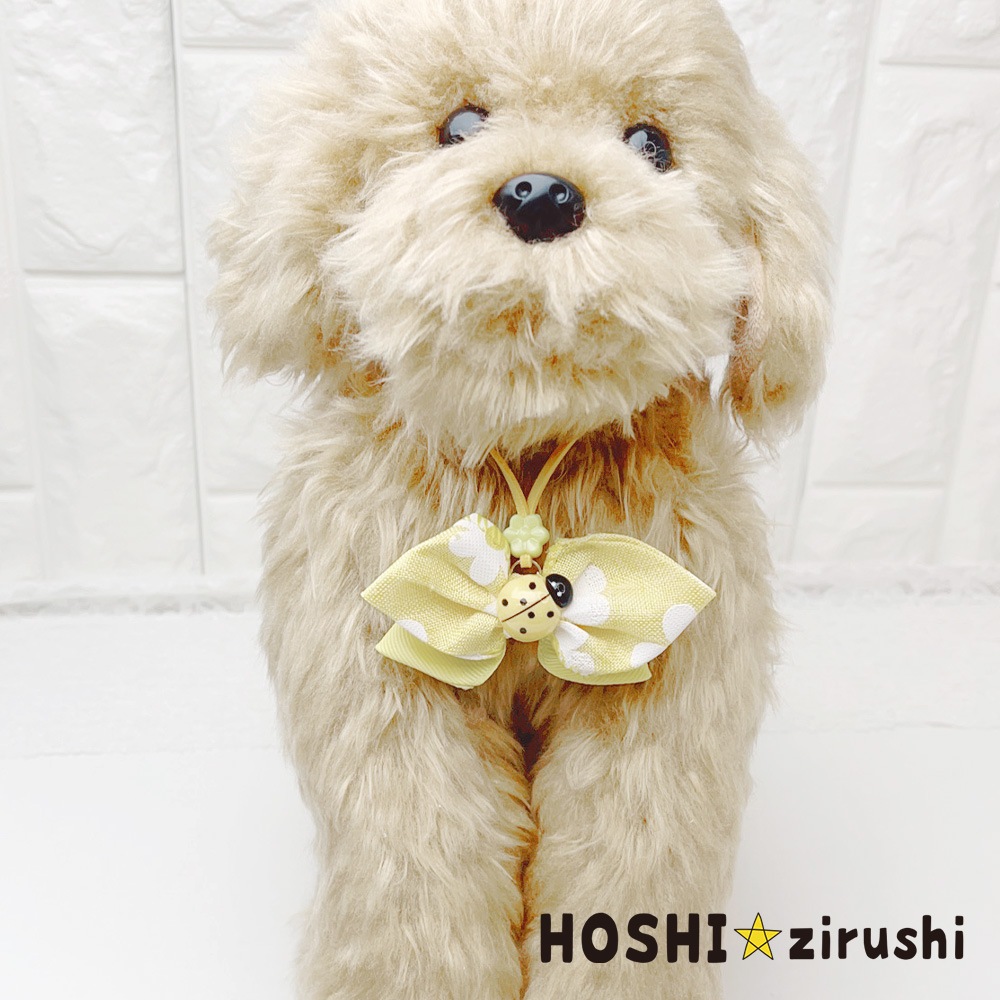 花柄リボン トリミングチョーカー 春 てんとう虫 20本セット ちょこんとてんとう虫ペンダント【20個入り】 Pet choker Dog collar