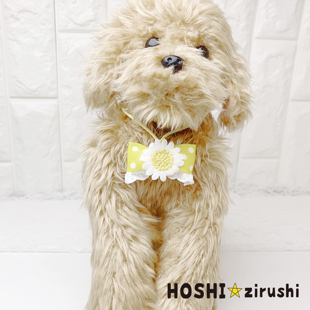 カラフルドットリボンにお花ペンダント【20個入り】