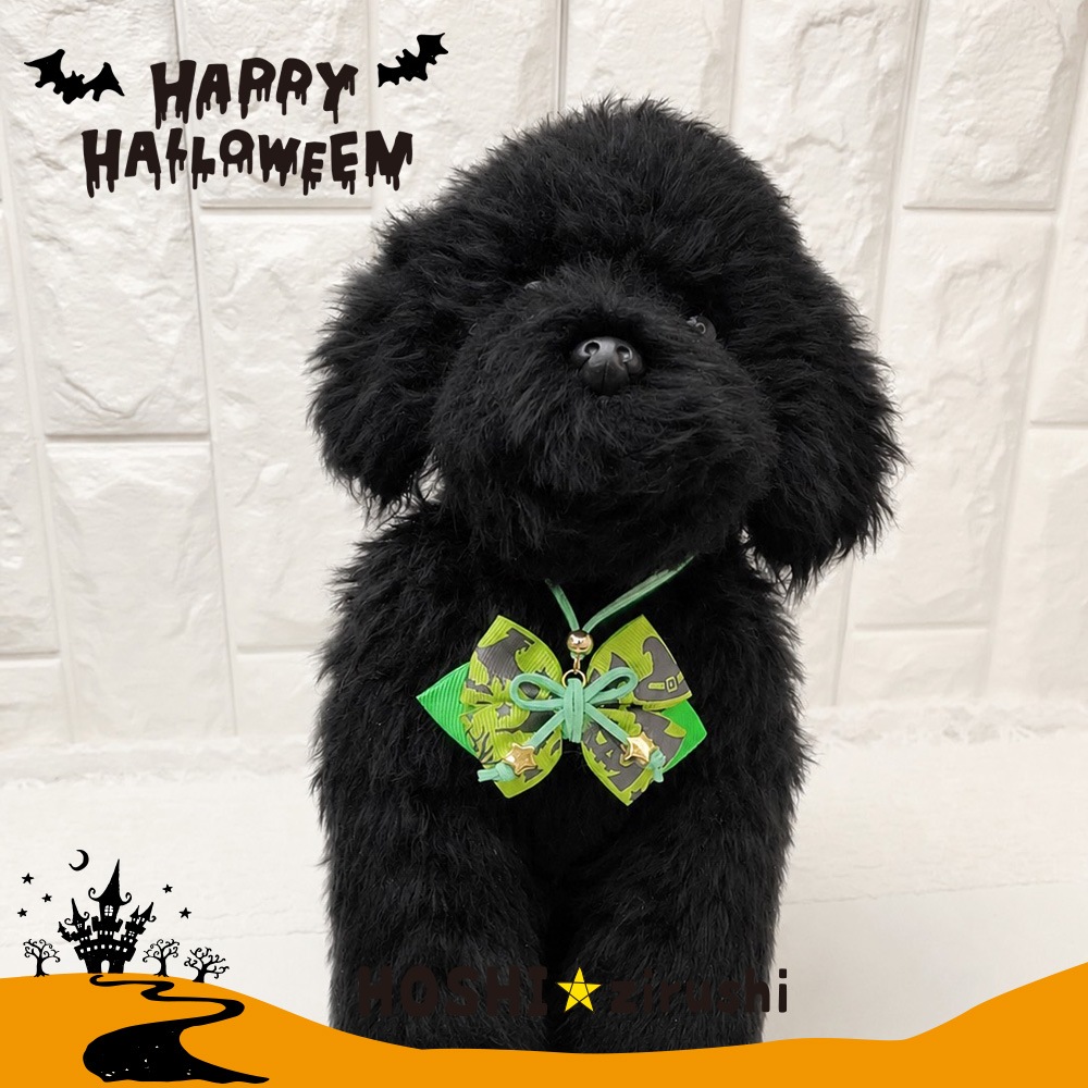 ハロウィンリボンと星のペンダント【20個入り】 Pet choker Dog collar Pet ribbon Pet accessories