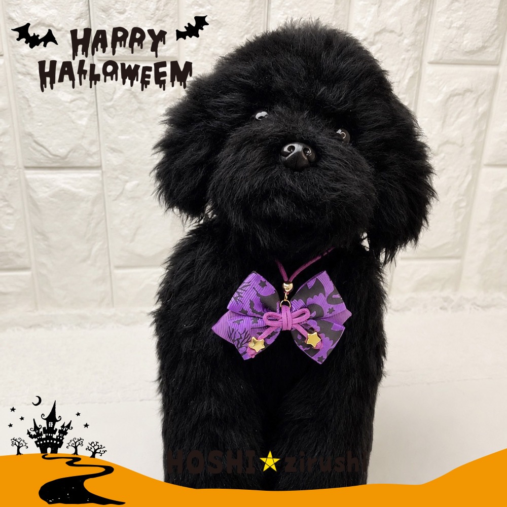 ハロウィンリボンと星のペンダント【20個入り】 Pet choker Dog collar Pet ribbon Pet accessories