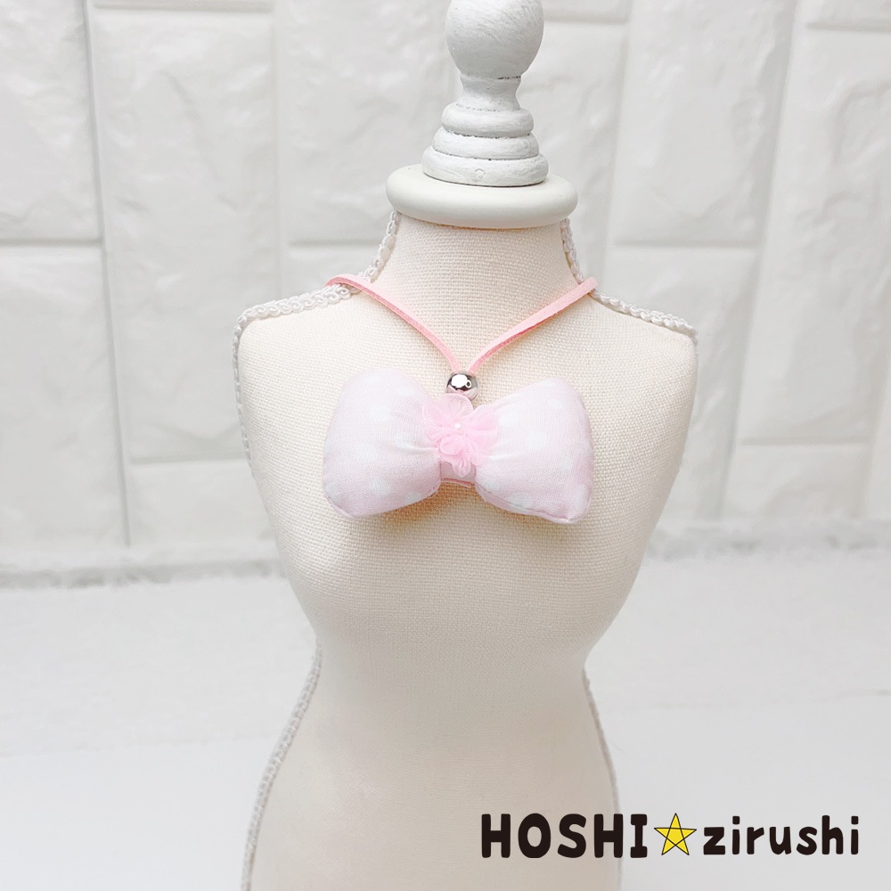 水玉ぷっくりリボンペンダント【20個入り】 Pet choker Dog collar Pet