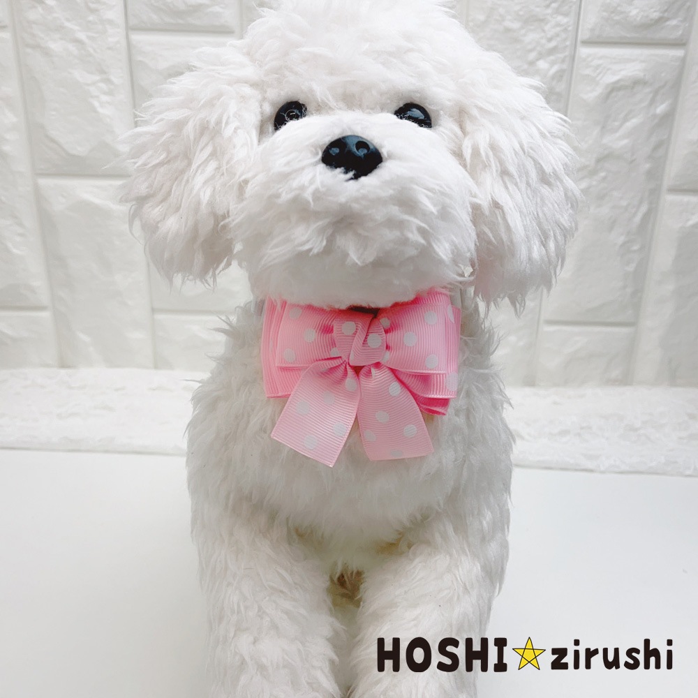 ドット柄のさわやかチョーカー【20個入り】 Pet choker Dog collar Pet ribbon Pet accessories