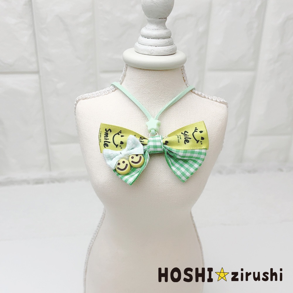 にこちゃんリボンのスマイルペンダント【20個入り】 Pet choker Dog collar Pet ribbon Pet accessories pendant