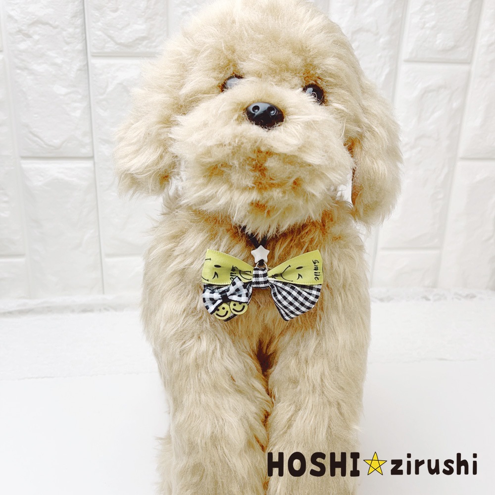 にこちゃんリボンのスマイルペンダント【20個入り】 Pet choker Dog collar Pet ribbon Pet accessories pendant