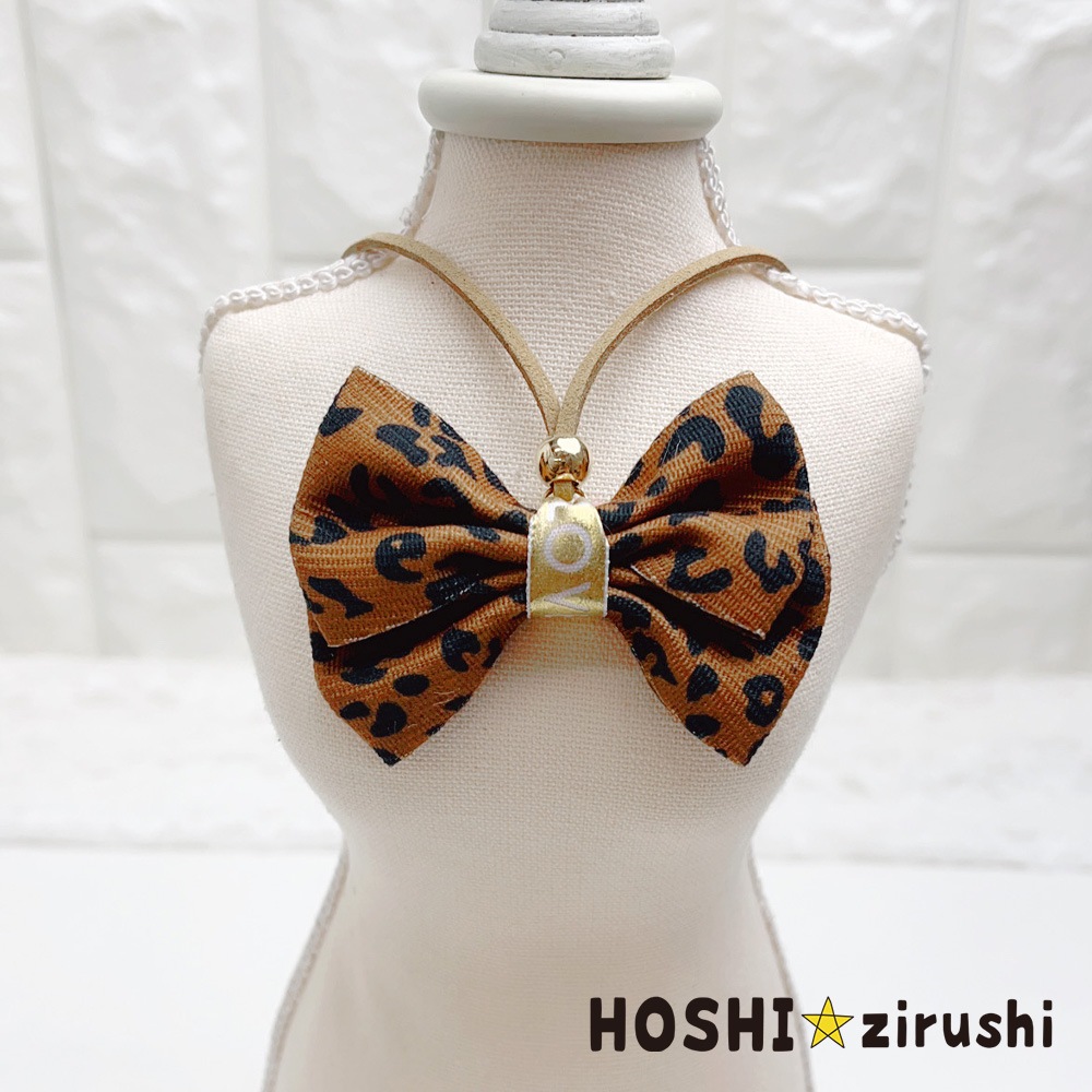 クールなレオパードペンダント【20個入り】 Pet choker Dog collar Pet ribbon Pet accessories pendant