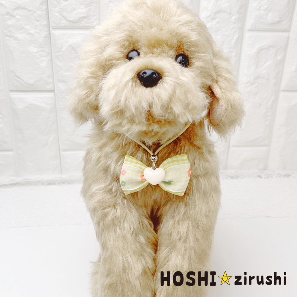 ギンガムチェックのポップペンダント【20個入り】 Pet choker Dog collar Pet ribbon Pet accessories pendant