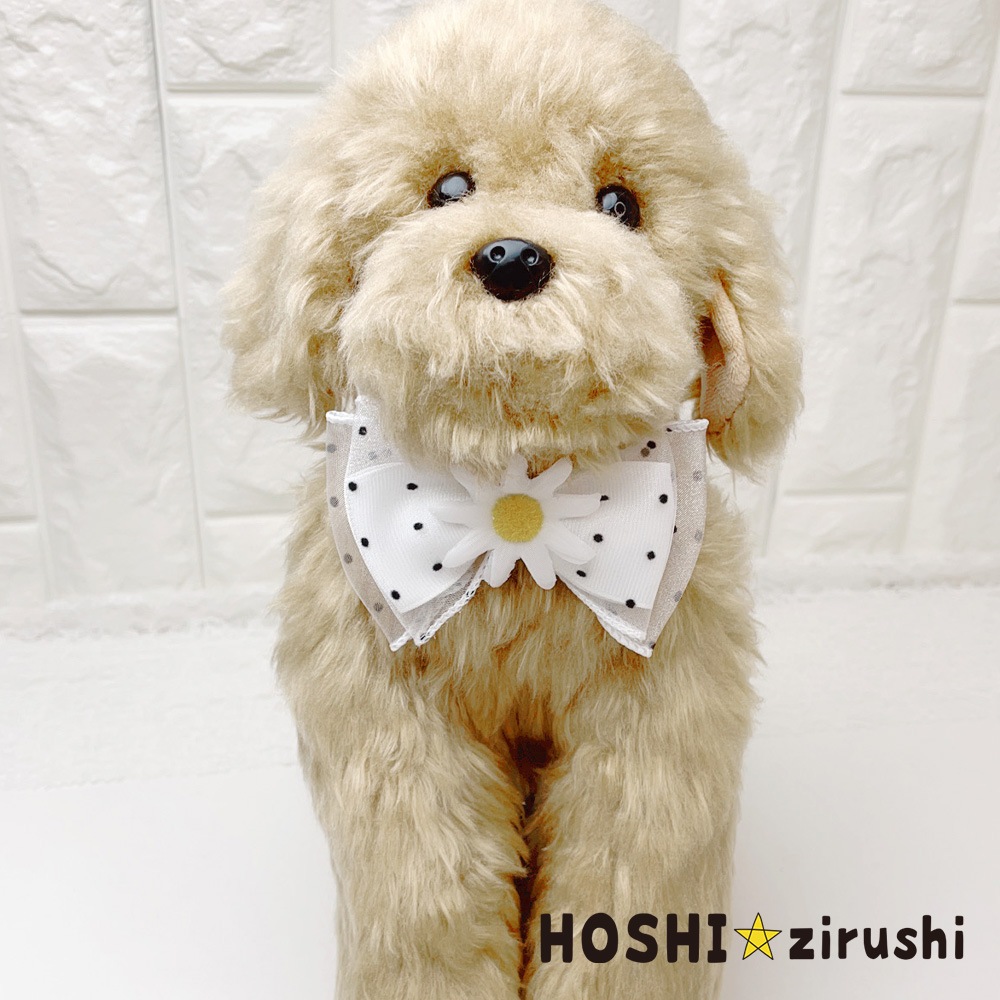 ドット柄リボンのマーガレットチョーカー【20個入り】 Pet choker Dog collar Pet ribbon Pet accessories