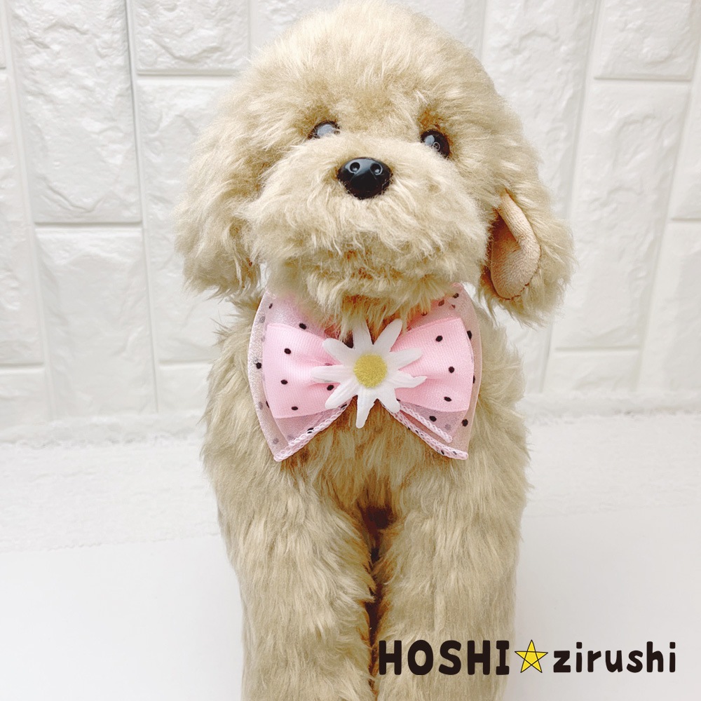 ドット柄リボンのマーガレットチョーカー【20個入り】 Pet choker Dog collar Pet ribbon Pet accessories