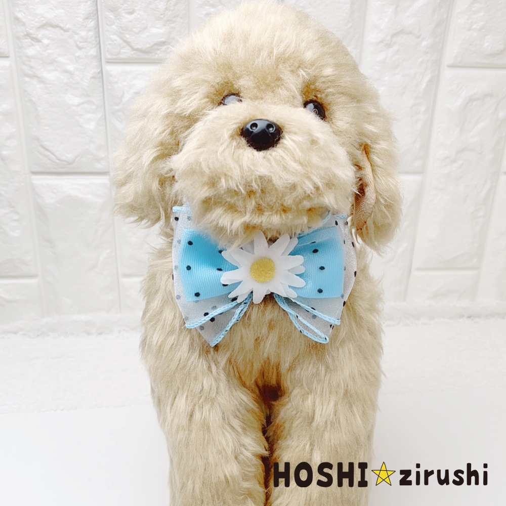 ドット柄リボンのマーガレットチョーカー【20個入り】 Pet choker Dog collar Pet ribbon Pet accessories