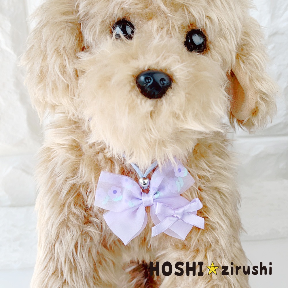 ちょこっと花柄リボンペンダント【20個入り】 Pet choker Dog collar Pet ribbon Pet accessories pendant