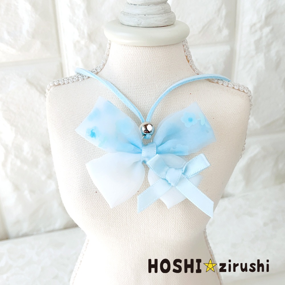 ちょこっと花柄リボンペンダント【20個入り】 Pet choker Dog collar Pet ribbon Pet accessories pendant