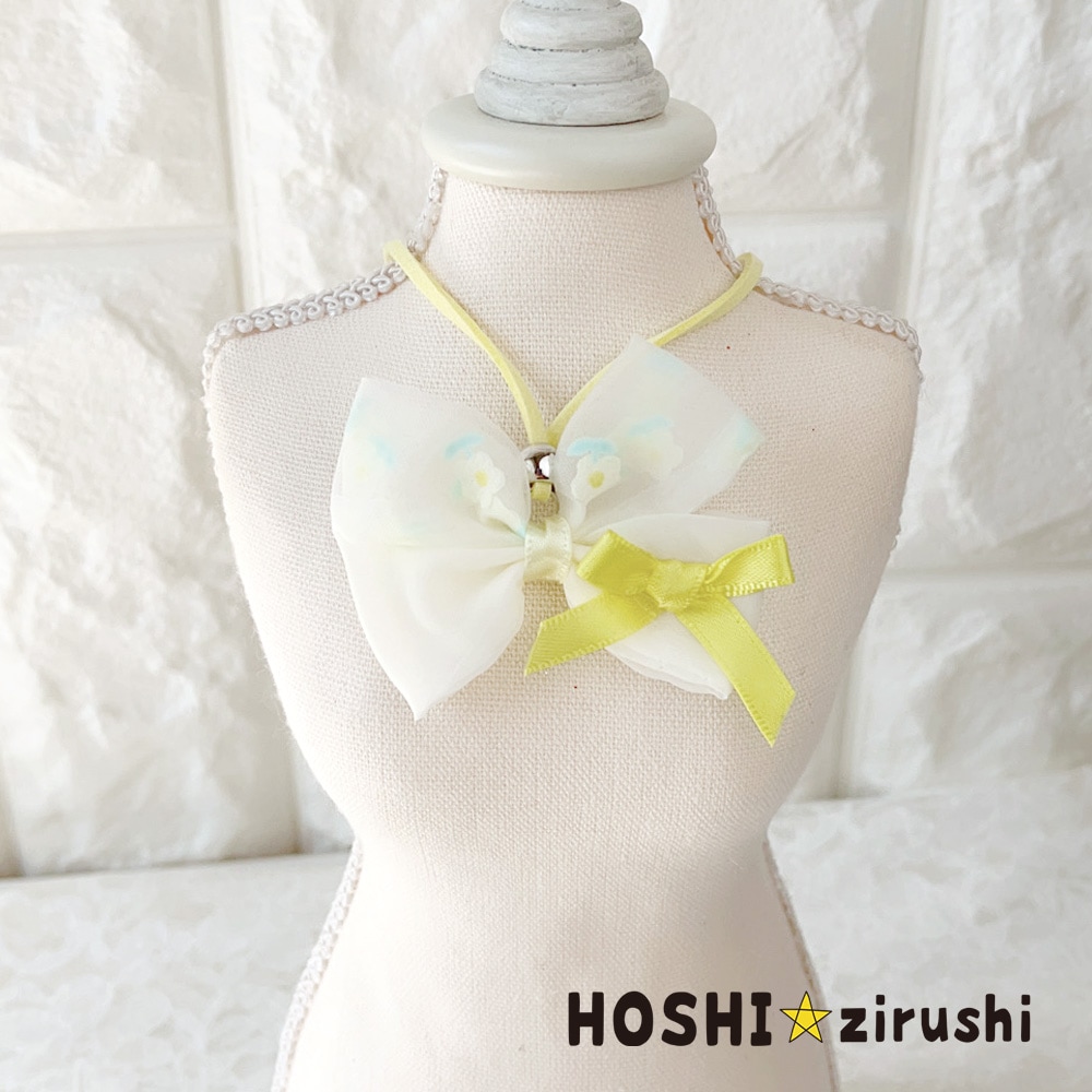 ちょこっと花柄リボンペンダント【20個入り】 Pet choker Dog collar Pet ribbon Pet accessories pendant