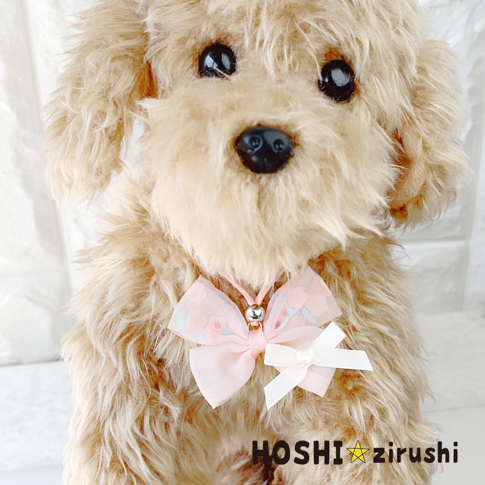 ちょこっと花柄リボンペンダント【20個入り】 Pet choker Dog collar Pet ribbon Pet accessories pendant