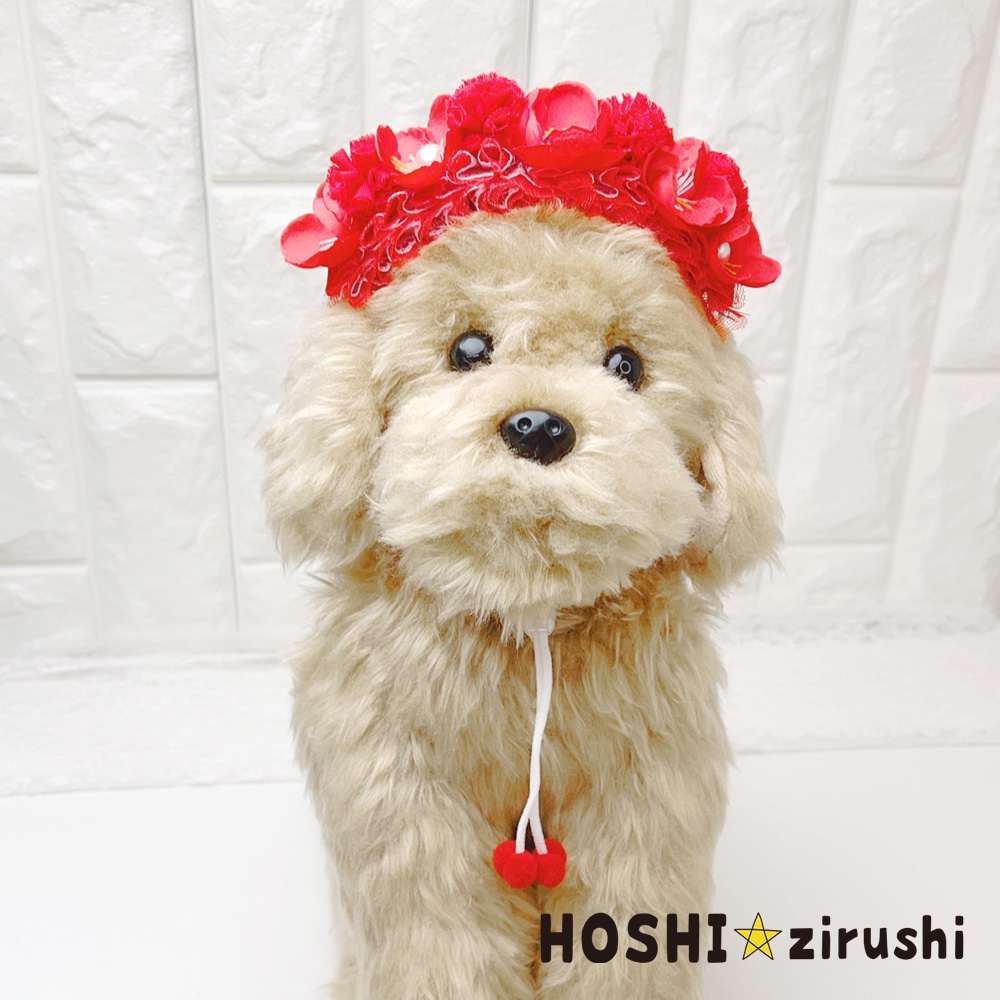 お花ずくしのヘアーバンド【3個入り】 Pet choker Dog collar Pet
