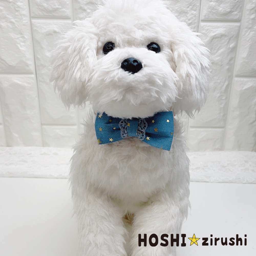 星のデニムチョーカー【20個入り】 Pet choker Dog collar Pet ribbon
