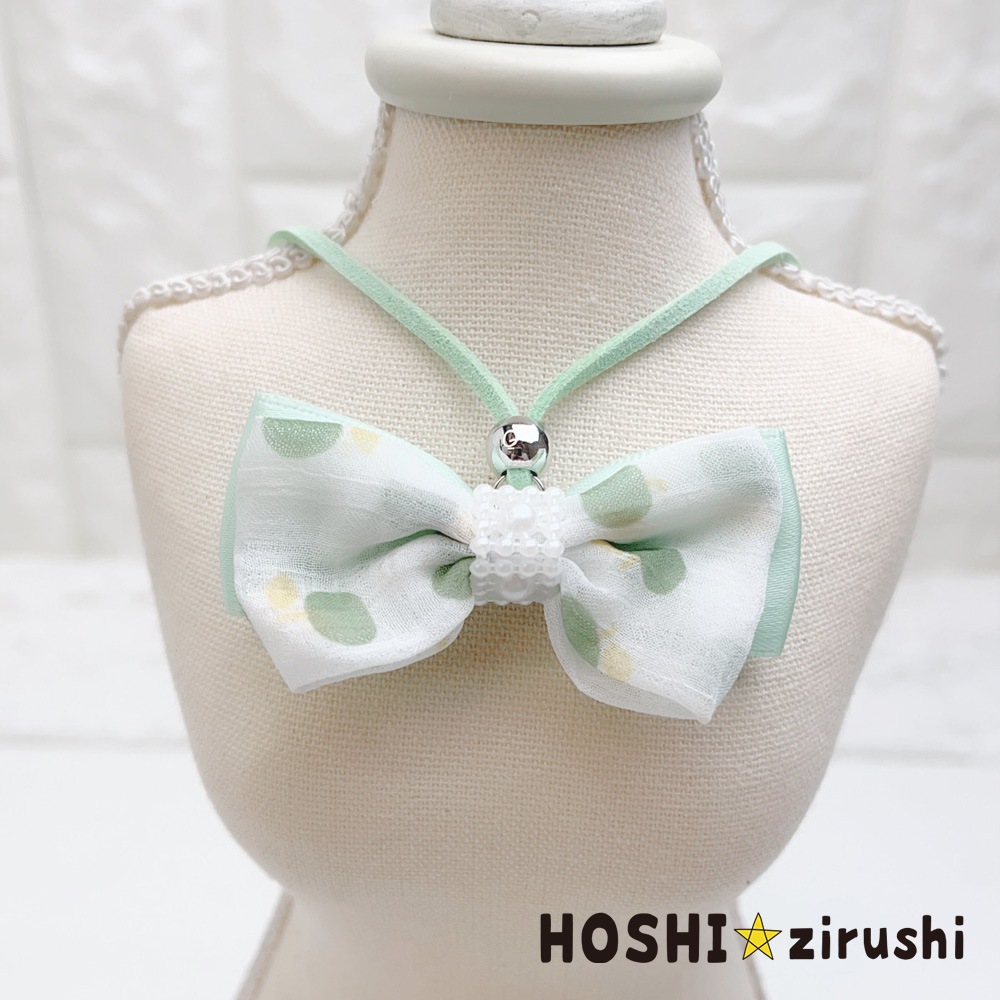 りんご柄リボンのペンダント【20個入り】 Pet choker Dog collar Pet