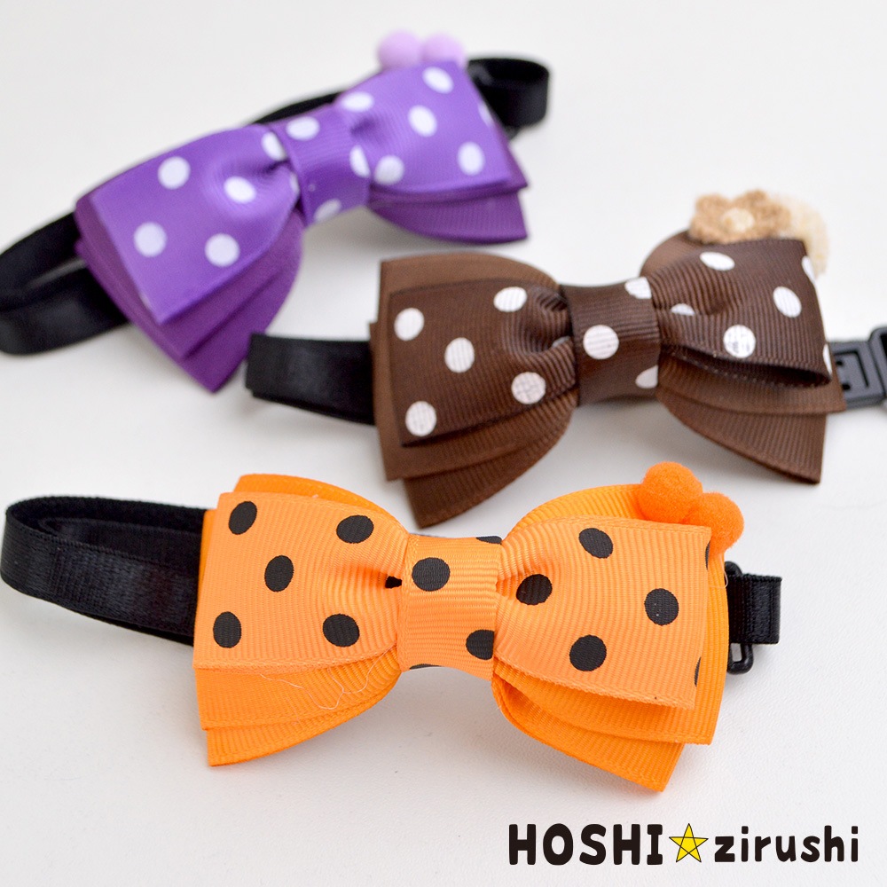 ハッピードットリボンチョーカー【20個入り】 Pet choker Dog collar Pet ribbon Pet accessories