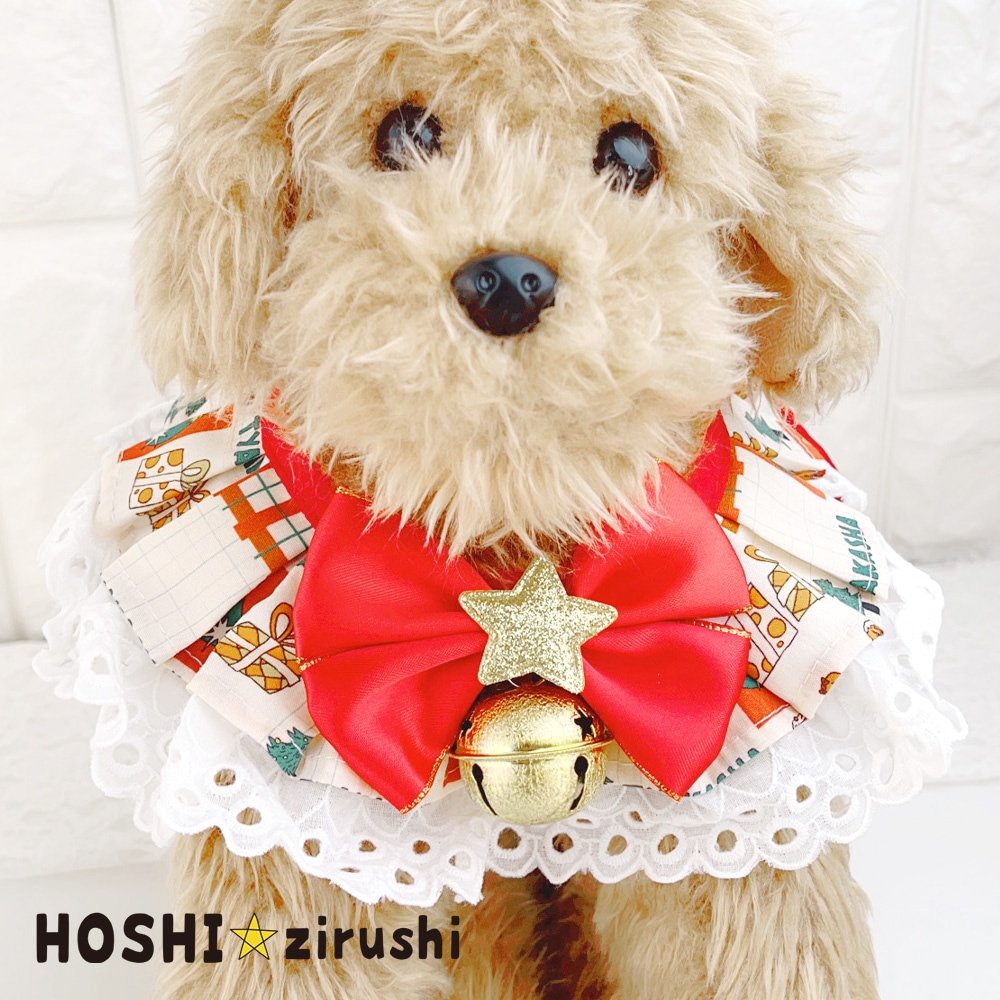 クリスマスリボンのおめかしチョーカー【10個入り】Pet choker Dog