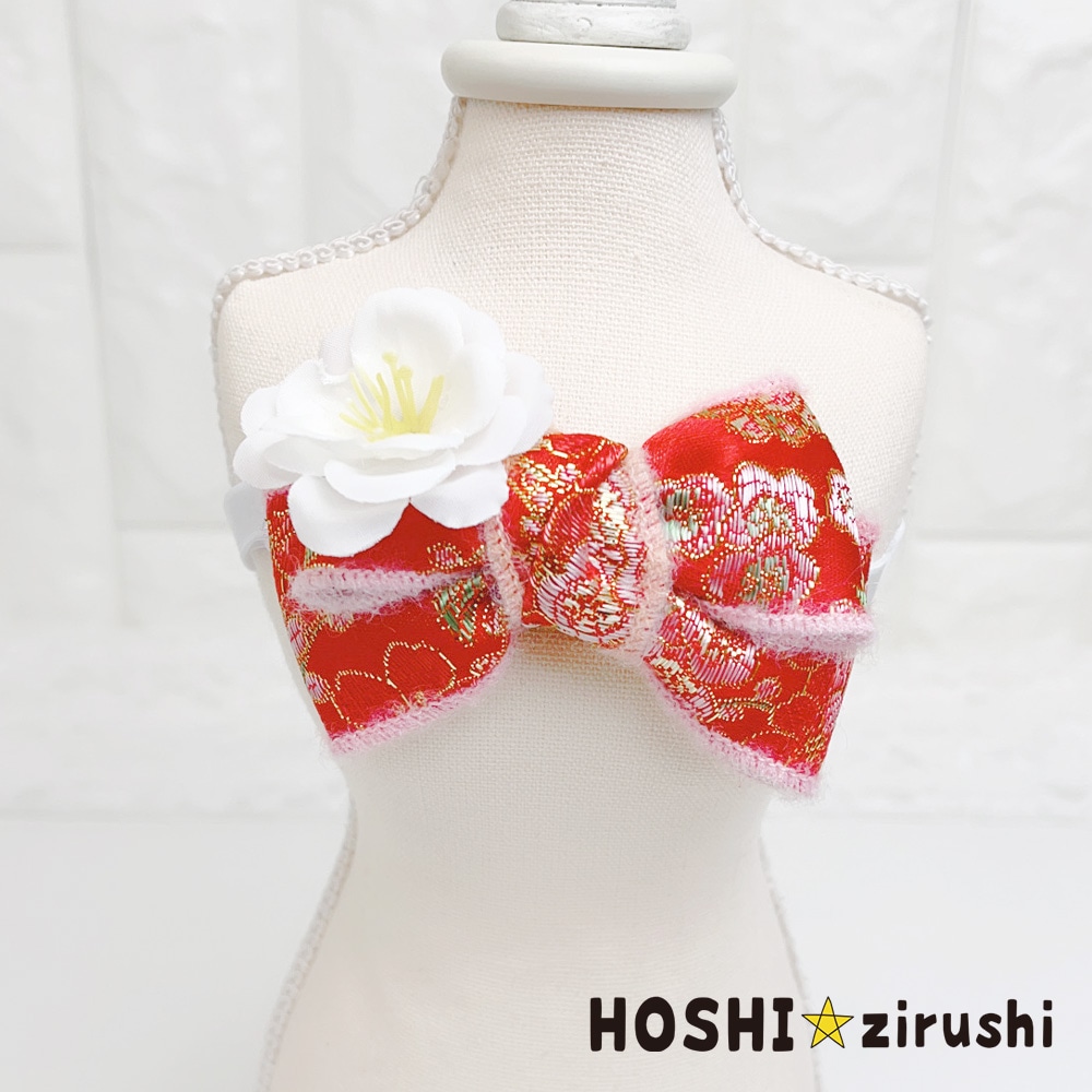 ファーの豪華お正月チョーカー【20個入り】 Pet choker Dog collar Pet