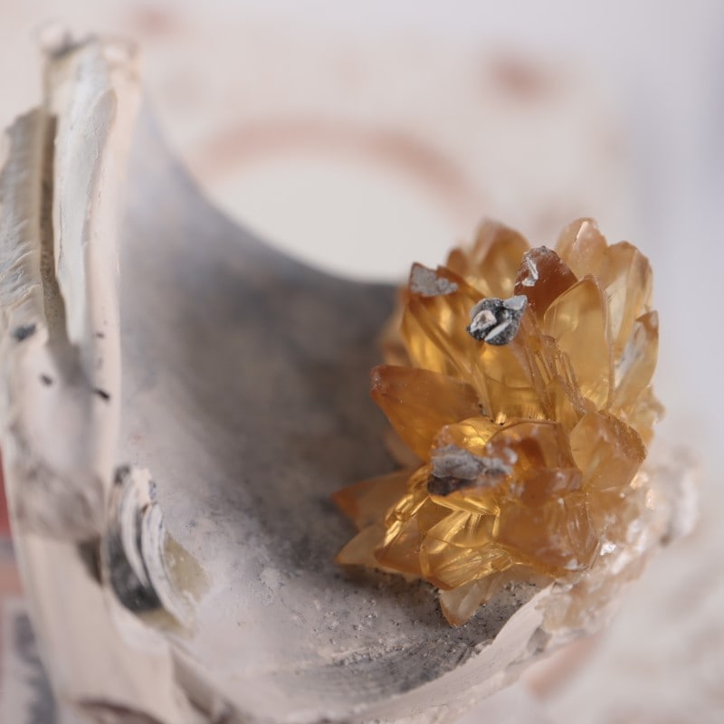 貝化石カルサイト原石❤希少❤イエロー❤150g❤ 貝化石カルサイト原石❤希少❤イエロー❤150g❤