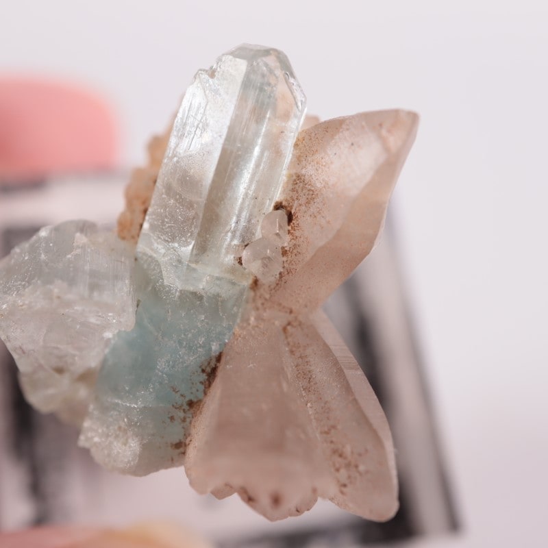 アクアマリン 水晶共生 アクアマリン×モスコバイト共生標本-7 38Ct