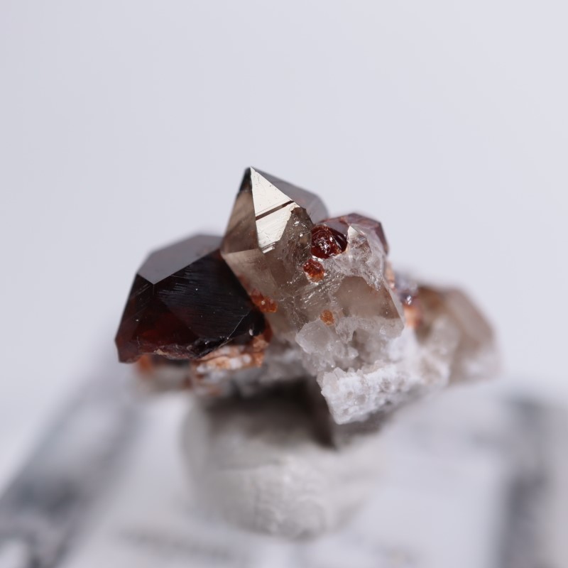 中国産 スペサルティン、煙水晶 | 鉱物標本,カ行,ガーネットグループ