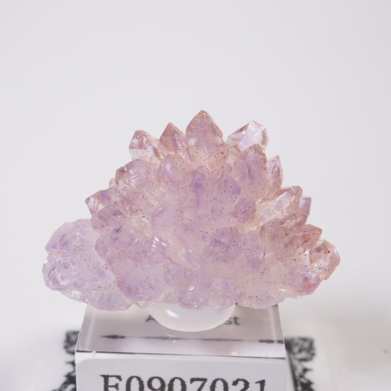 【新品】アメジストのキラキラ結晶の中に花が咲いている綺麗なピンアメ　12-17 インド産 フラワーアメシスト | 鉱物標本,ア行,アメシスト/紫水晶