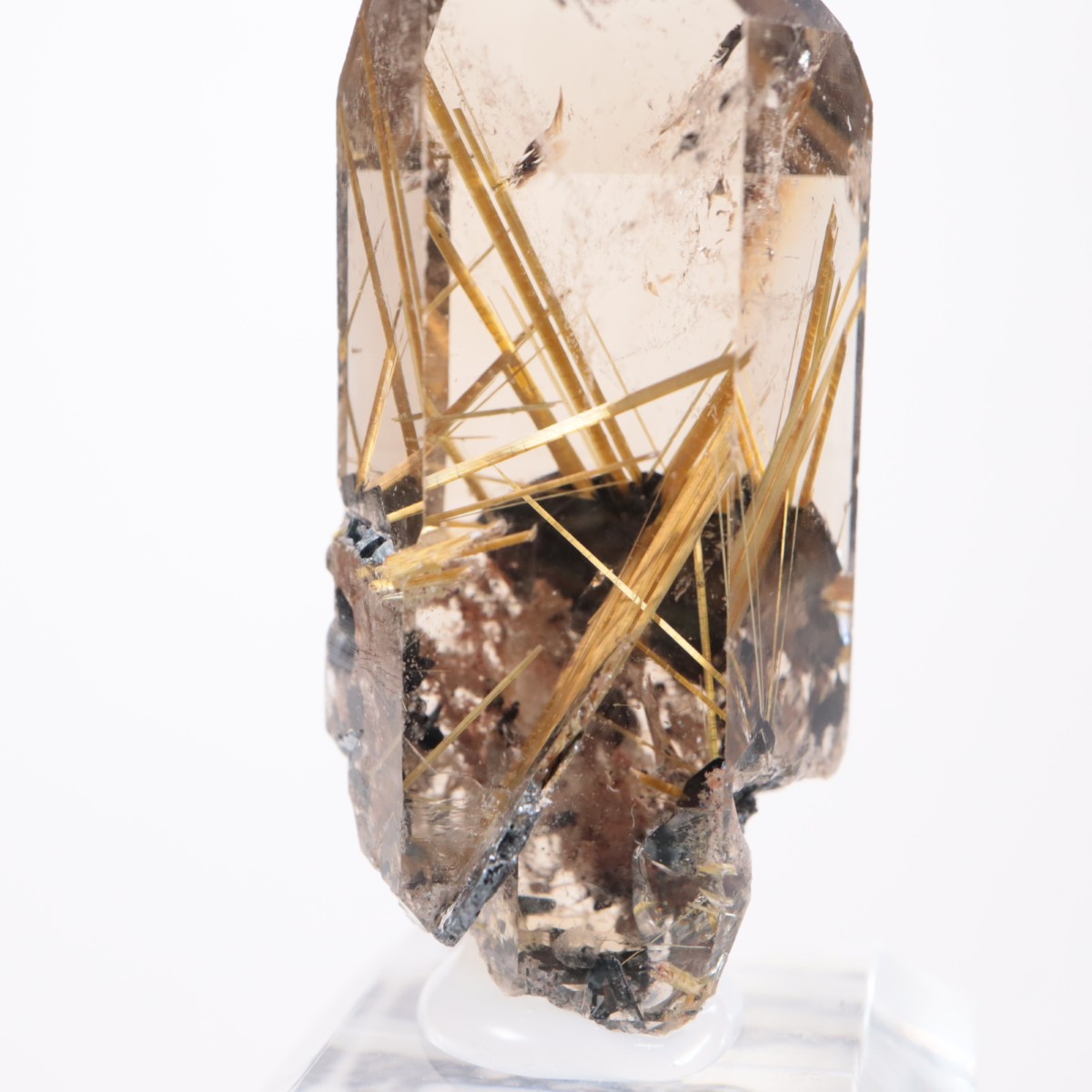 ルチル　スモーキー　ポイント！　特注台座付　ブラジル産 ブラジル産 ルチルクォーツ | 鉱物標本,カ行,クォーツ/水晶 | ほたるみ