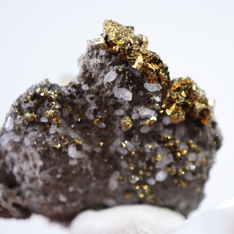 チャルコパイライト　カルサイト 鉱物・化石の京都ぎおん石