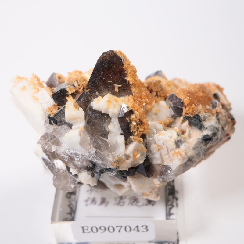 家島諸島産 煙水晶、長石、束沸石 | 鉱物標本,サ行,スモーキークォーツ