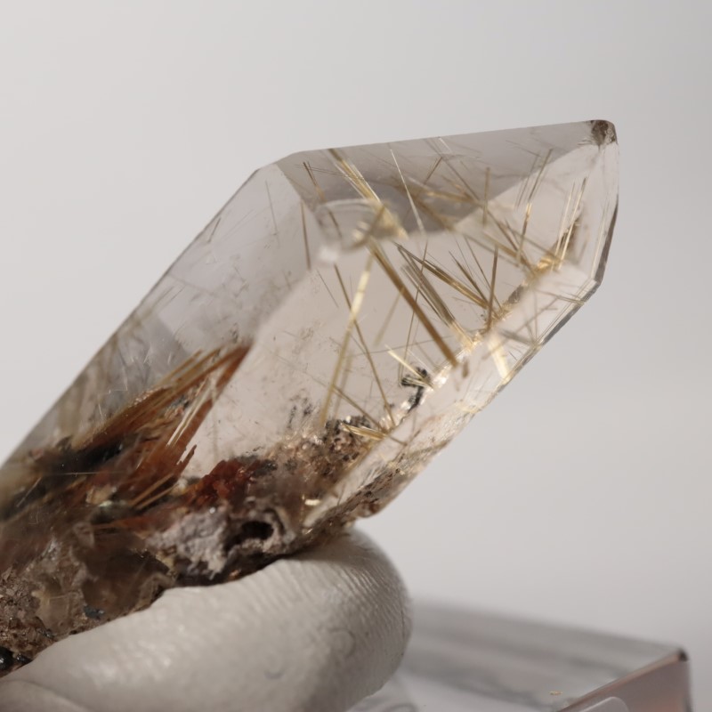 奇跡の鉱物 ブラジル産放射プラチナルチルクォーツ イン パイライト粒売り ブラジル産 ルチルインクォーツ | 鉱物標本,ラ行,ルチル/金紅石