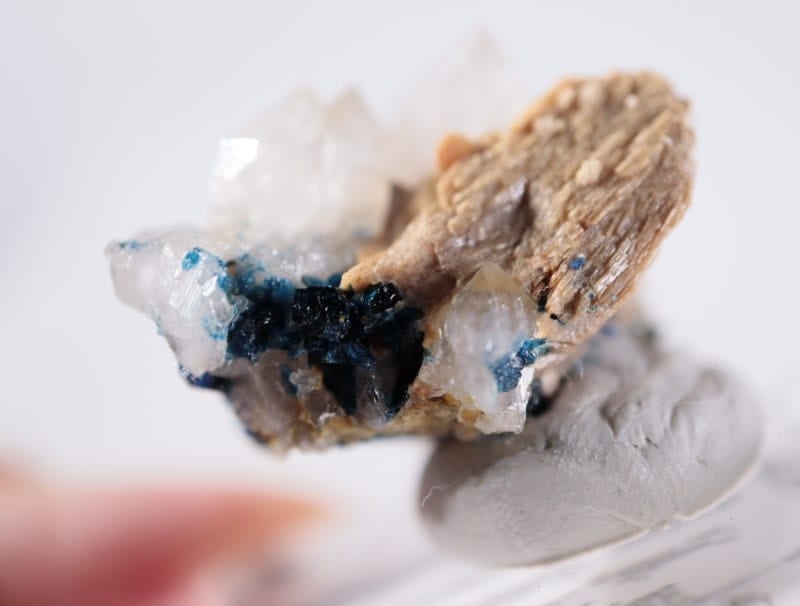 天藍石、水晶 | 鉱物標本,ラ行,ラズライト/天藍石 | ほたるみ