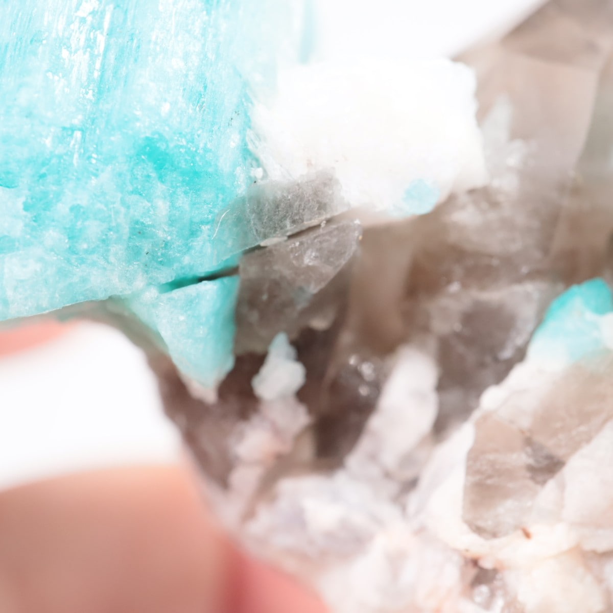 【レア】鉱物標本　アマゾナイト×煙水晶×クリーブランダイト コロラド州産 アマゾナイト、煙水晶 | 鉱物標本,タ行,長石