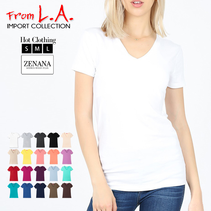 tシャツ vネック 半袖 美ライン Vネック 透けないTシャツ レディース 大きいサイズ 無地 ティーシャツ -te001