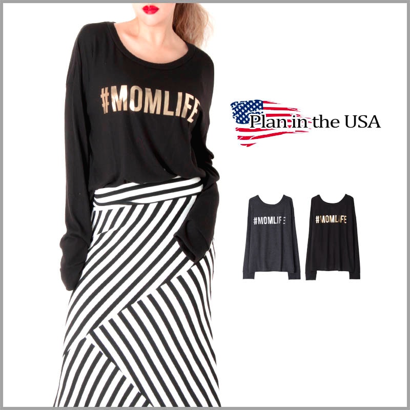 【SALE】再値下 ロングスリーブフリースソリッドトップ・長袖ロゴトップス【LA直輸入★インポート】 -f-tn-tp011