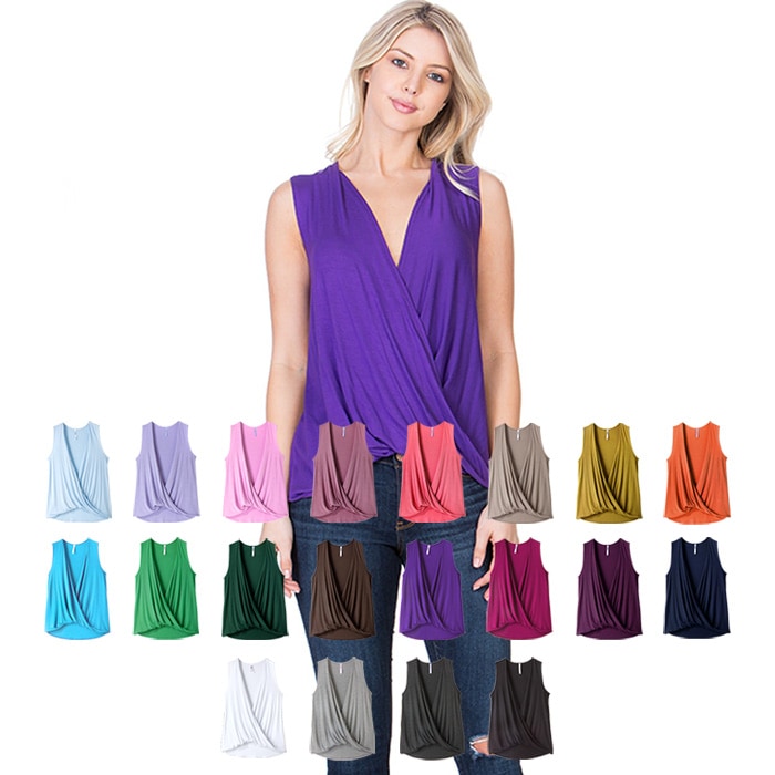 ドレープデザインカシュクールトップス【LA直輸入★インポート】 -ls-az-tp022