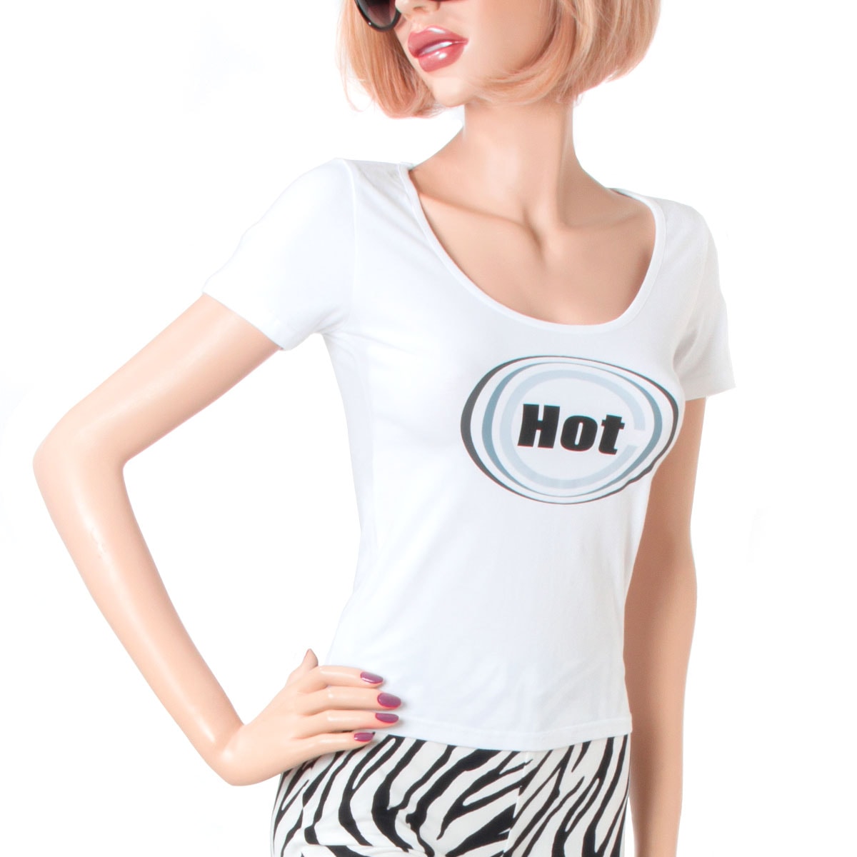 HotClothingオリジナルロゴマーク入り　ラウンドネックカットソー -hot-in80205