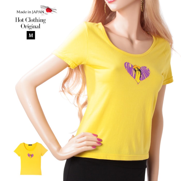 HotClothingオリジナル Heart & Girl プリントラウンドネックTシャツ -hot-tp1073