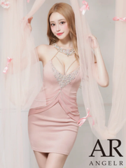 【Angel R/エンジェルアール】AR25230 ビジューホルターネック パールチェーン タイトミニドレス キャバドレス キャバクラ ナイトドレス|ミニドレス|AngelR エンジェルアール　高級キ