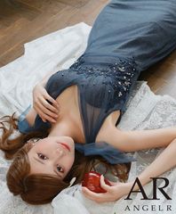 【Angel R/エンジェルアール】【キャバドレス ミニドレス】ショルダーリボン ビジュー タイト ミニドレス キャバ クラブ パーティードレス 可愛い シアー メッシュ ノースリーブ タック 美脚効
