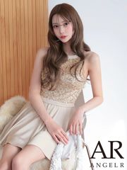 予約(11月中旬〜11月下旬入荷予定)【AngelR/エンジェルアール】スパンコール ビジュー ホルターネック フレア ミニドレス AR25254 ベージュ ネイビー フェミニン 上品 キュート キャ