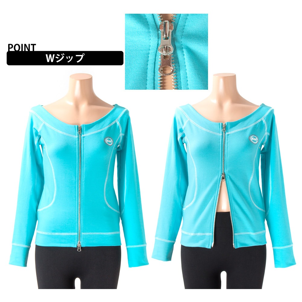 HotClothingオリジナル 配色ステッチスウェット Wジップジャケット トップス -hot-jk10100