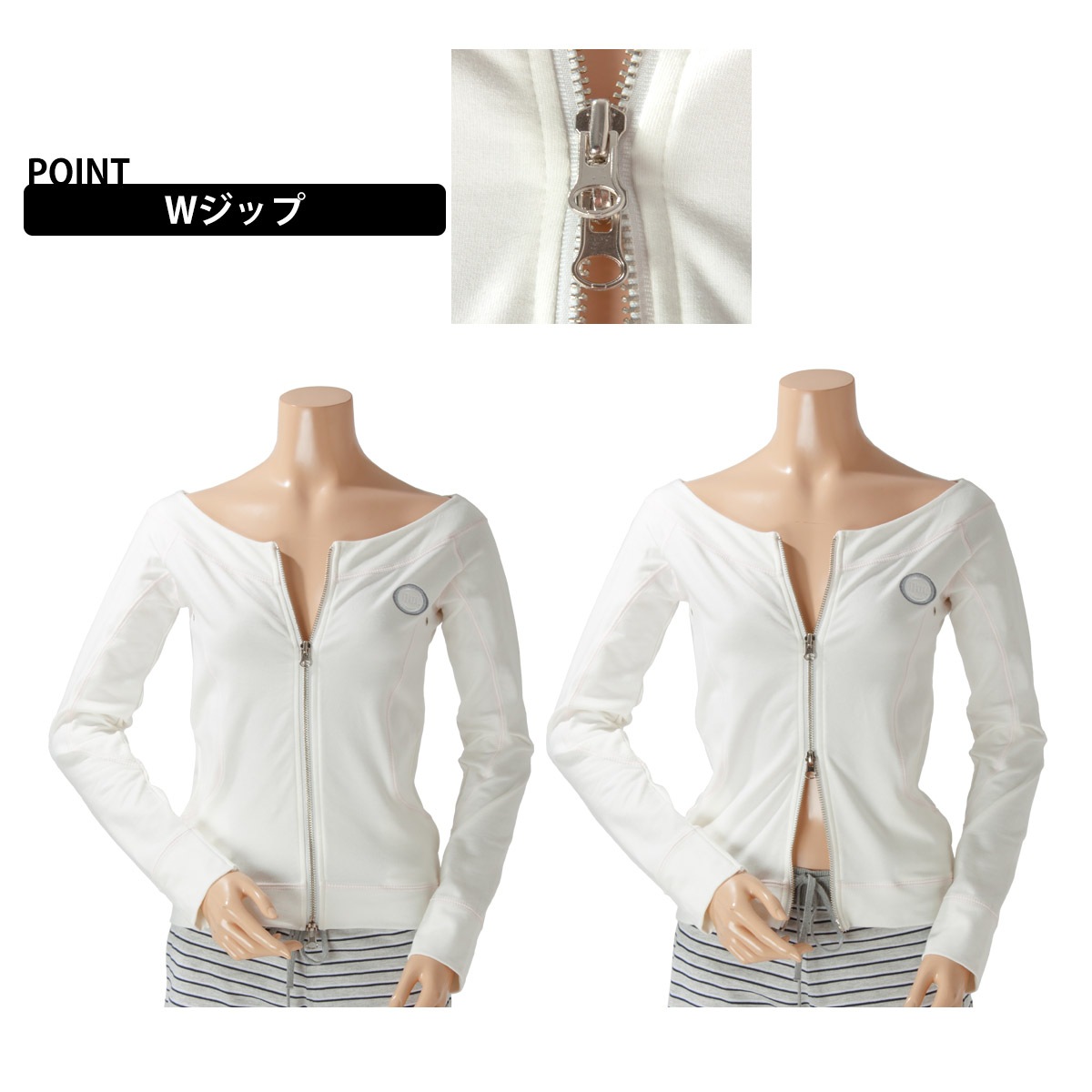 HotClothingオリジナル 配色ステッチスウェット Wジップジャケット トップス -hot-jk10100