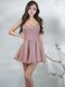 再入荷[AngelR] 4color アッパーフラワーレース ビジュー フレア マイクロミニドレス ワンピース ホワイト ベージュ ピンク ブルー キャバドレス ラウンジ クラブ パーティー バースデー 撮影 衣装 AR26321