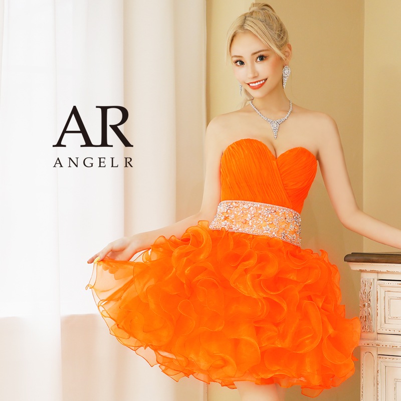 AngelR アッパーギャザービジューフリルミニドレス エンジェルアール  