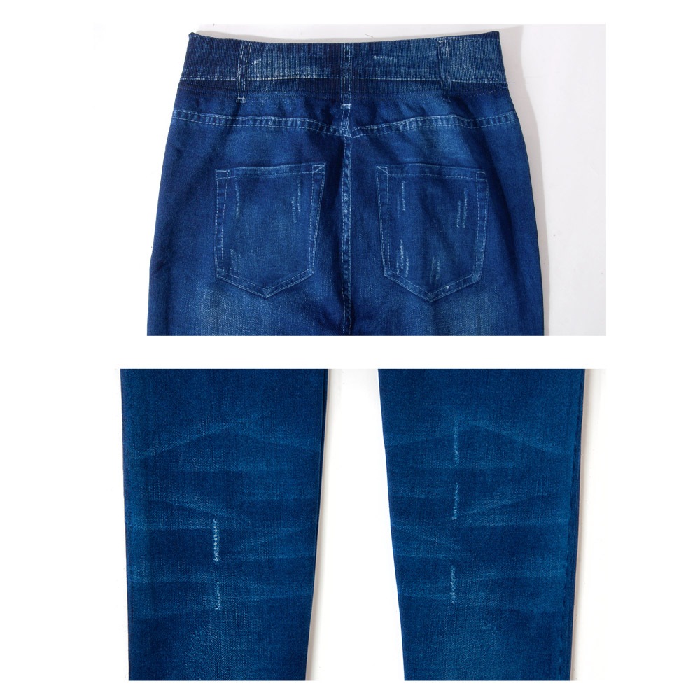 [HotClothing Import] イミテーション ダメージプリント デニムプリント レギンス パンツ スキニーパンツ ジェギンス スパッツ スリムパンツ スーパーストレッチ カジュアルパンツ S M L 大きいサイズ [即日発送] cpt-25003