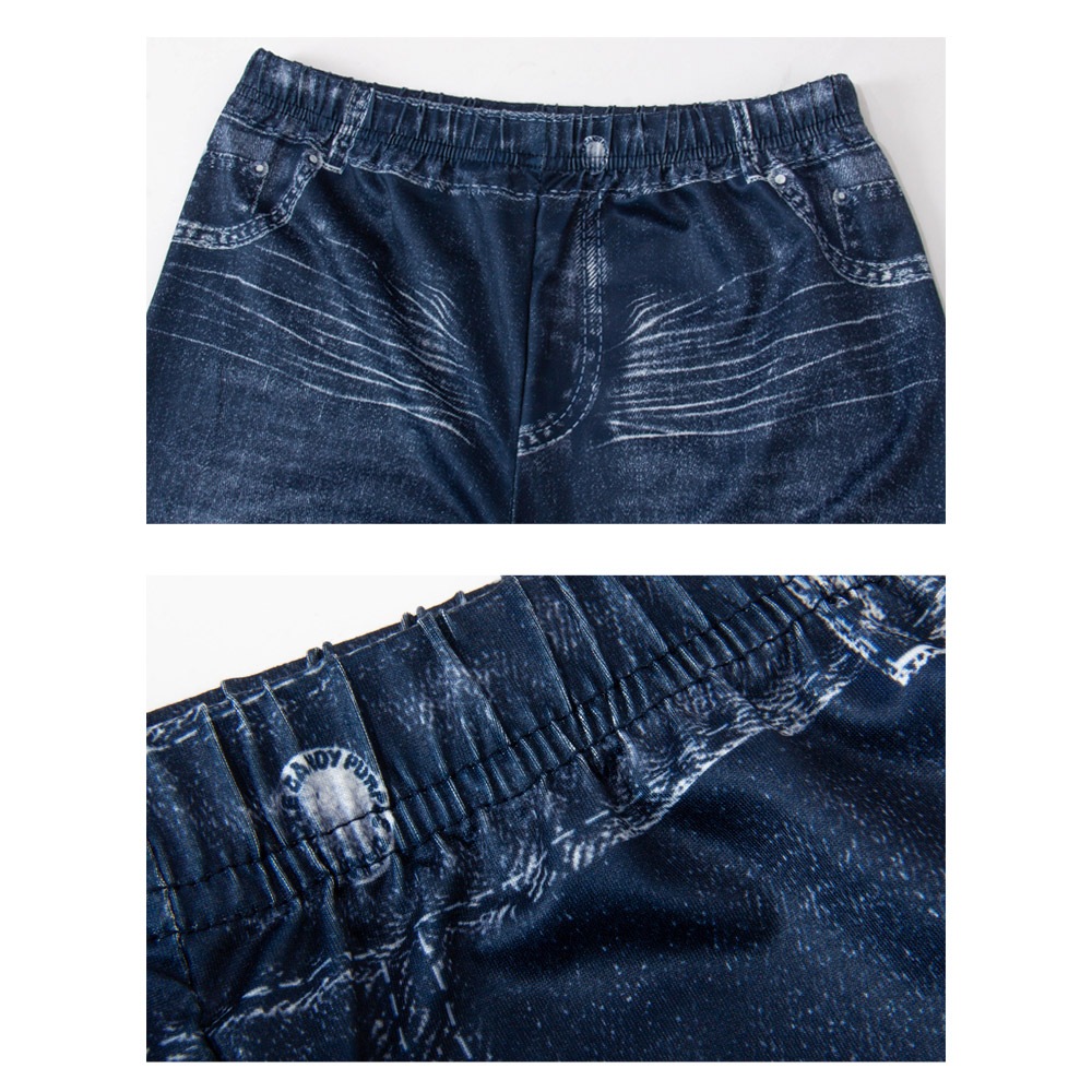 [HotClothing Import] イミテーション デニムプリント レギンス スーパーストレッチ スキニーパンツ ジェギンス スリムパンツ M L XL 2XL 大きいサイズ [即日発送] cpt-25001 