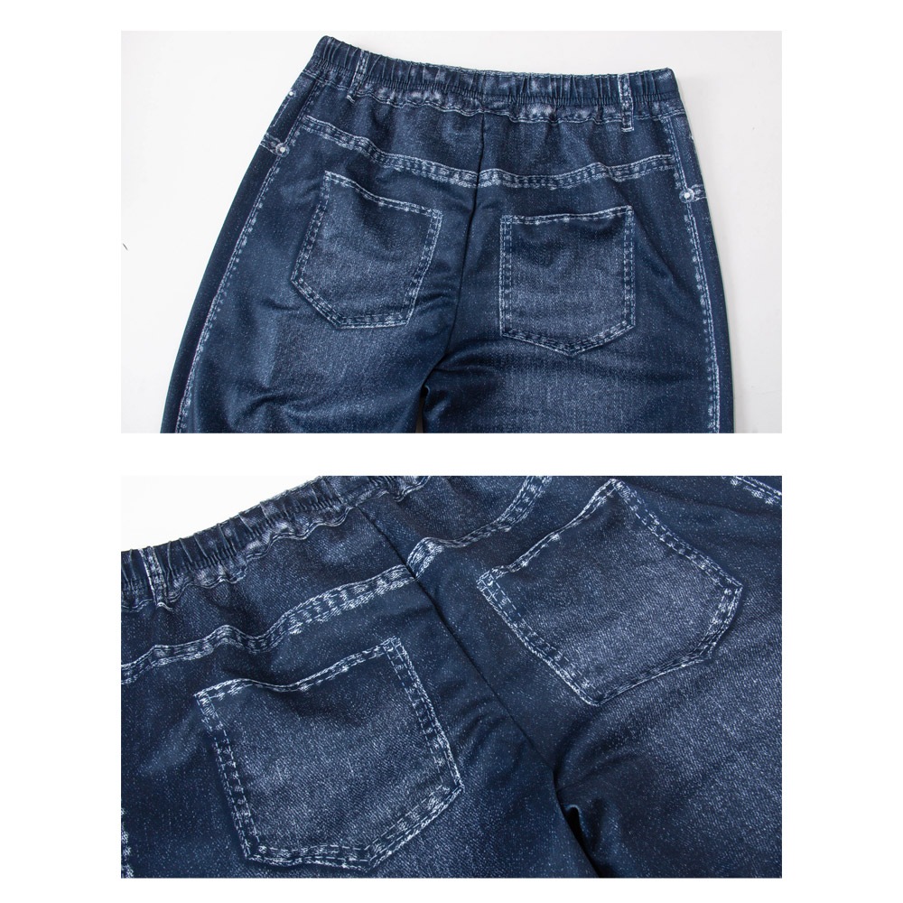 [HotClothing Import] イミテーション デニムプリント レギンス スーパーストレッチ スキニーパンツ ジェギンス スリムパンツ M L XL 2XL 大きいサイズ [即日発送] cpt-25001 