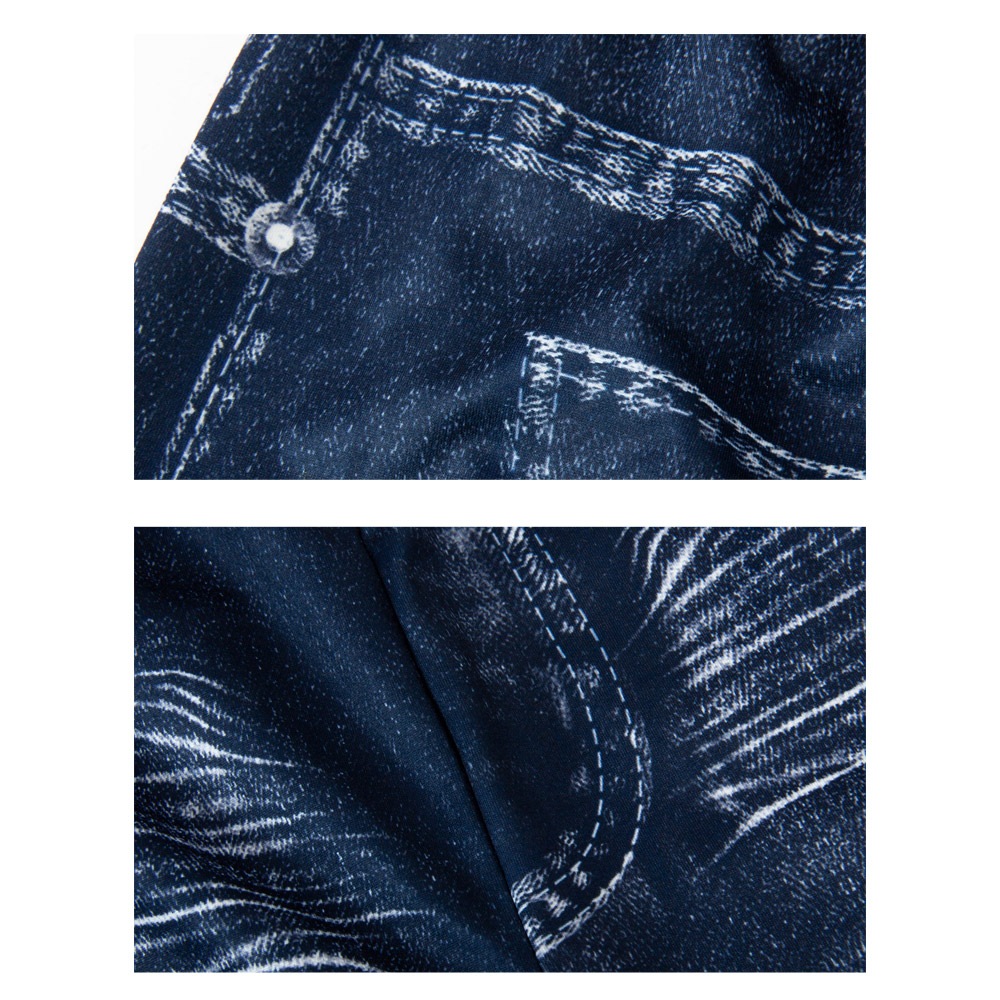 [HotClothing Import] イミテーション デニムプリント レギンス スーパーストレッチ スキニーパンツ ジェギンス スリムパンツ M L XL 2XL 大きいサイズ [即日発送] cpt-25001 